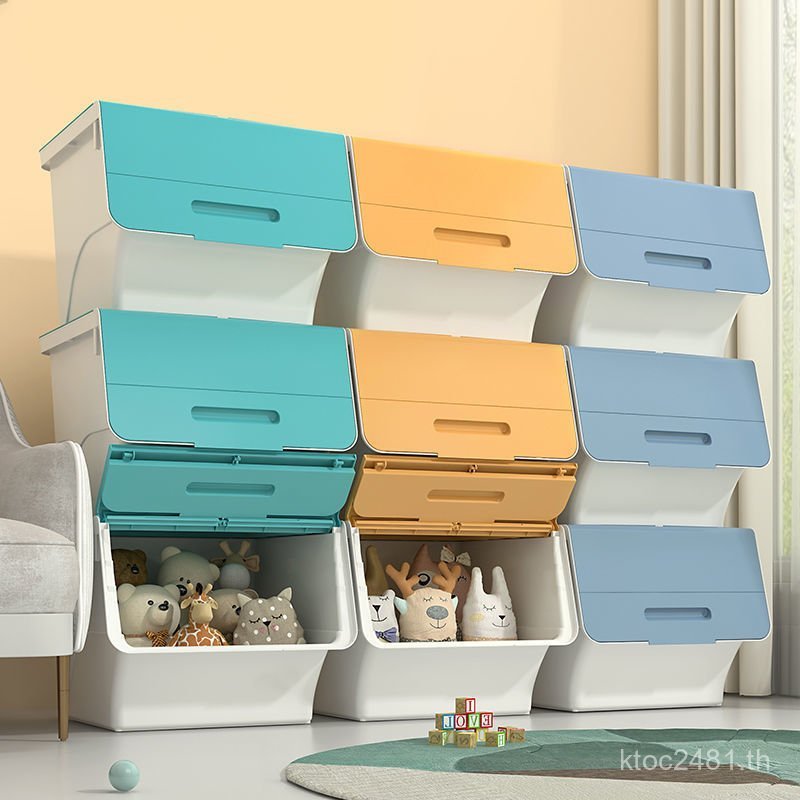 จัดเก็บเป็นระเบียบเรียบร้อย กล่องเก็บของพลาสติกของเล่นเด็กกล่องเก็บปากเด็กเฉียงขนมในครัวเรือนของเล่น