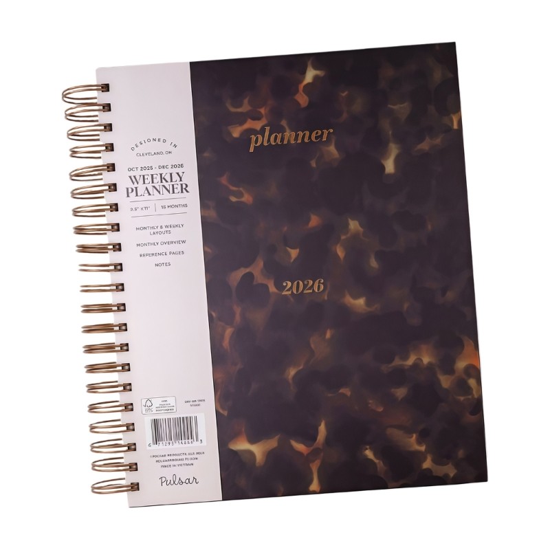 Stat 2026 Twin Coil Binding Weekly Planner 10 2025-12 2026 Plannerวิชาการปกแข็ง