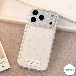 เคสไอโฟน16 สำหรับIPhone 17 12 11 15 13 Air 16 14 Pro Max X XR 14 7 16 15 8 Plus SE เคสใส ลายจุด&ดาว สีหลากสไตล์น่ารัก