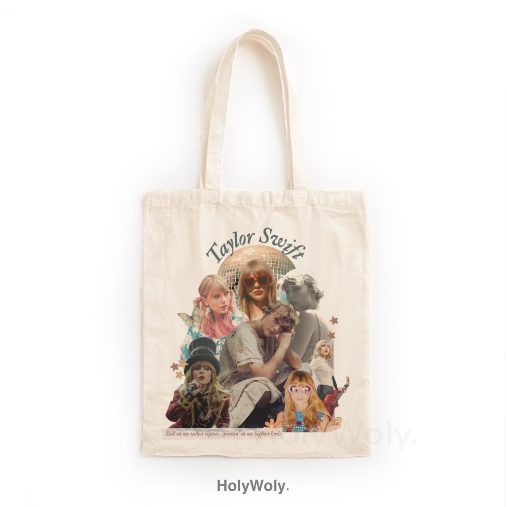 กระเป๋าผ้าใบ Holywolly Totebag Canvas Taylor Swift Motif (Unisex) ราคา ถูกที่สุด ดีลบีเคเค แกลเลอรีภาพที่ 8