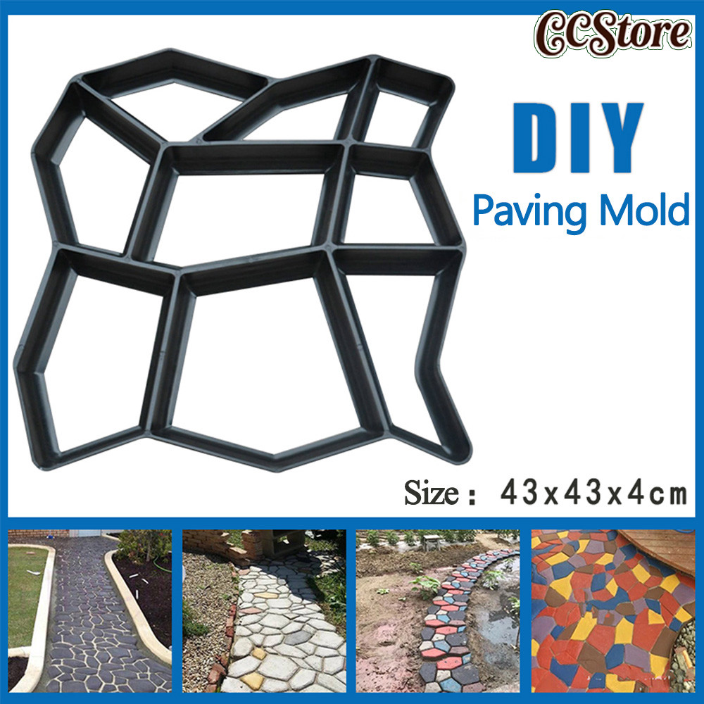 Concrete Mould, Pavement Concrete Mould, 40 x 40 x 4 cm Cement Mould for Garden DIY Path Paver Court