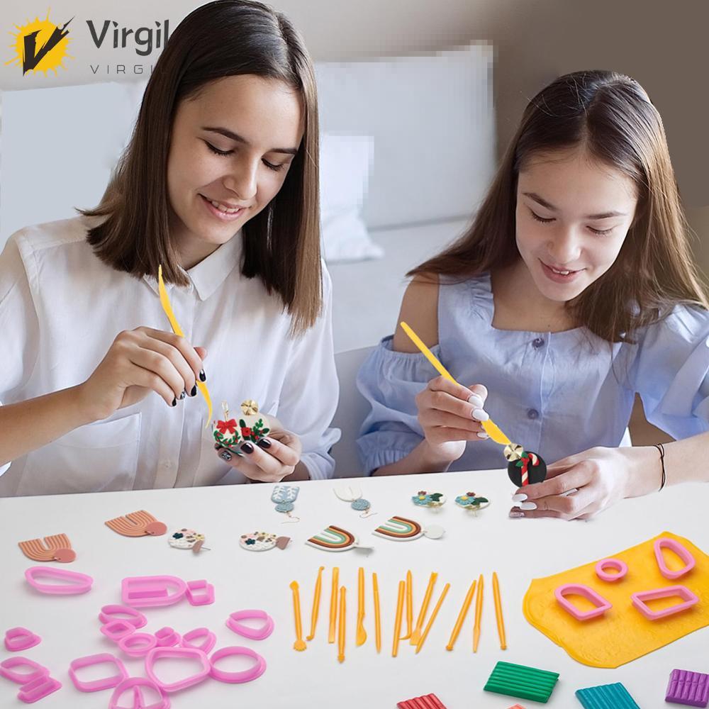 [Virgil.th] 24 สี Polymer Clay Modeling Clay พร้อมเครื่องมือแกะสลักการสร้างแบบจําลองเบเกอรี่ Clay St