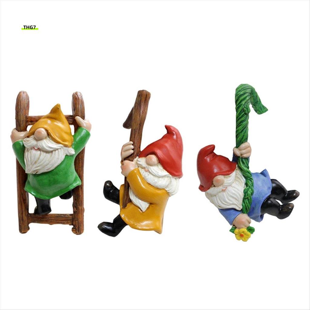 Belinda7Fairy Garden Accessories Mini Gnomes Garden Kit Dwarfs รูปปั้นสําหรับ Fairy Garden,ตกแต่งบ้า