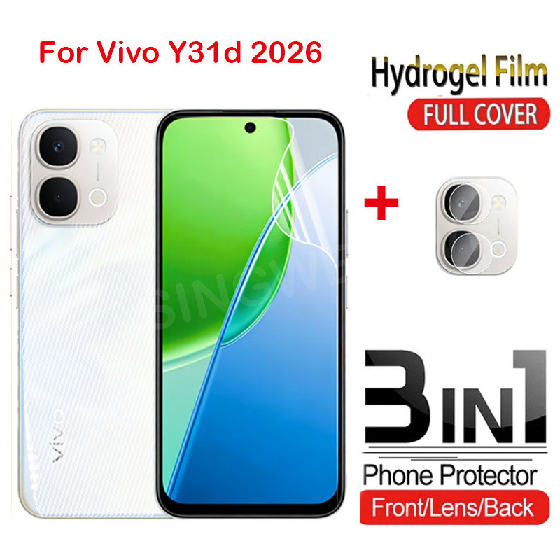 ป้องกันหน้าจอสําหรับVivo Y31d Y31 Y05 Y11d Y21 V70 Elite FE 5G 4G 2026 ด้านหน้าด้านหลังเลนส์คลุมทั้งหมดป้องกันHydrogelกล้องด้านหลังป้องกันฟิล์ม