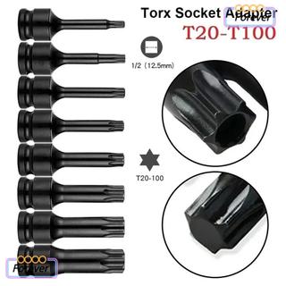 FOREVER 1 ชิ้นไฟฟ้าเจาะซ็อกเก็ตอะแดปเตอร์,เมตริก 1/2 นิ้ว Shank 78 มิลลิเมตรความยาว Torx ซ็อกเก็ต, บิตยาว T20-T100 Cr-Mo ประแจซ็อกเก็ตเหล็ก