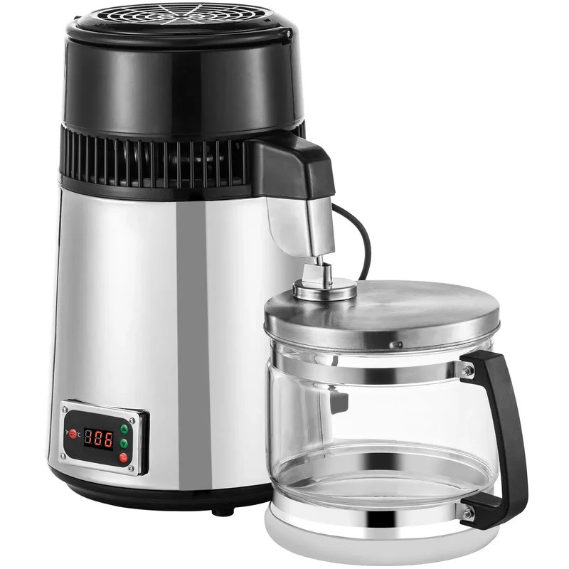 VEVOR เงินน้ํา Distiller เครื่อง 750W ปรับอุณหภูมิน้ํา Distiller 4L การทําไวน์ชุด Brewing Kit สําหรั