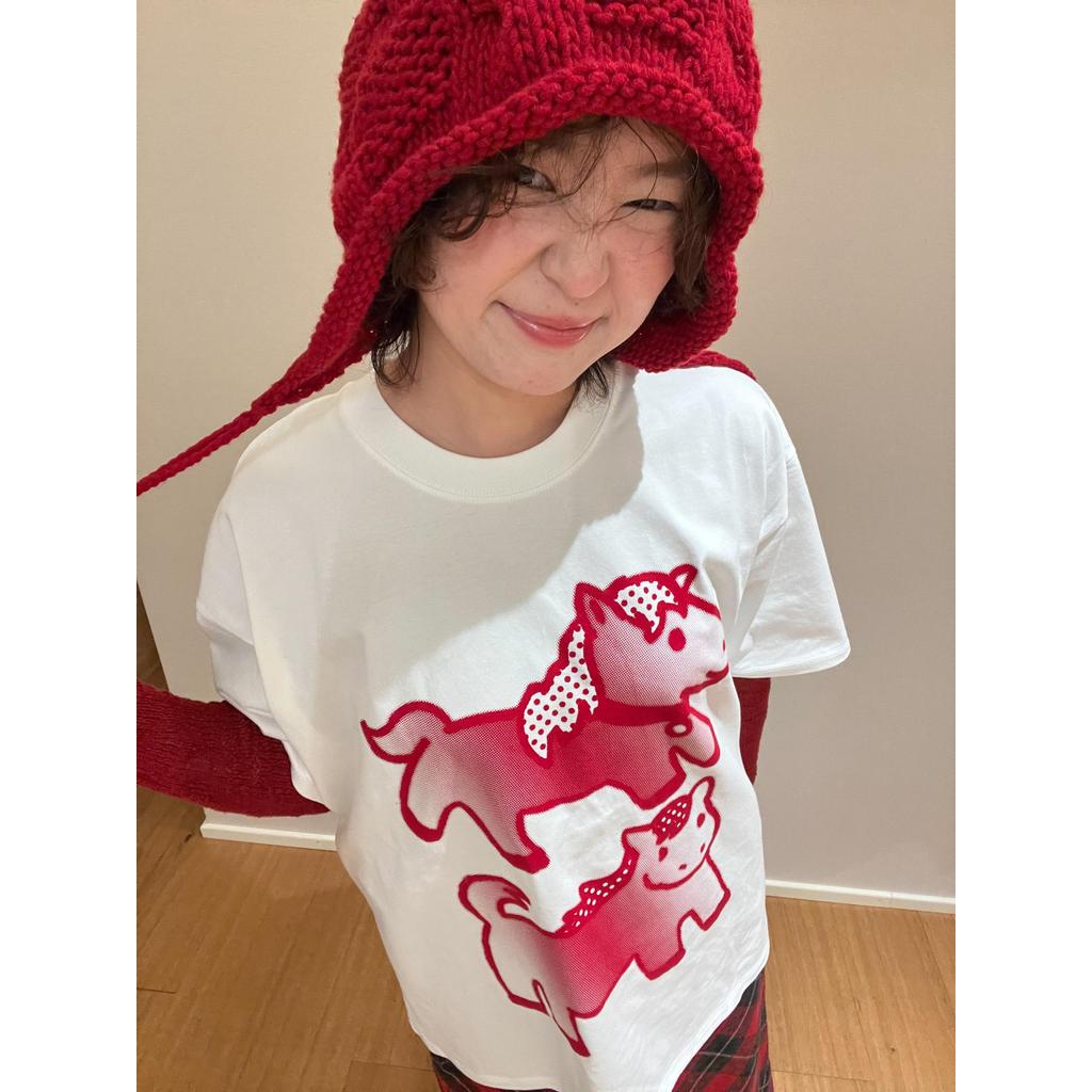 线头Hilo马年原创意 ม้า/好成双色丝网重黑色丝网全身套装เสื้อยืดThream Hilo ม้าภาพประกอบ