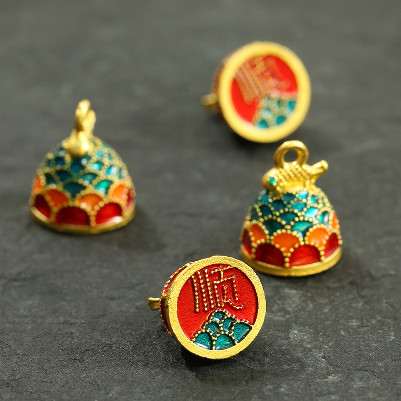 9 ️ ⃣ National อินเทรนด์เคลือบ Burnt Blue Koi Seal Smooth ตัวอักษร diy สร้อยข้อมือสร้อยข้อมือเครื่อง