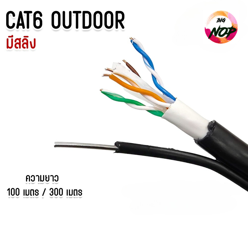 สา lan CAT6 Outdoor สลิง  cat6 ภายนอกอาคาร สลิง 100M/300M