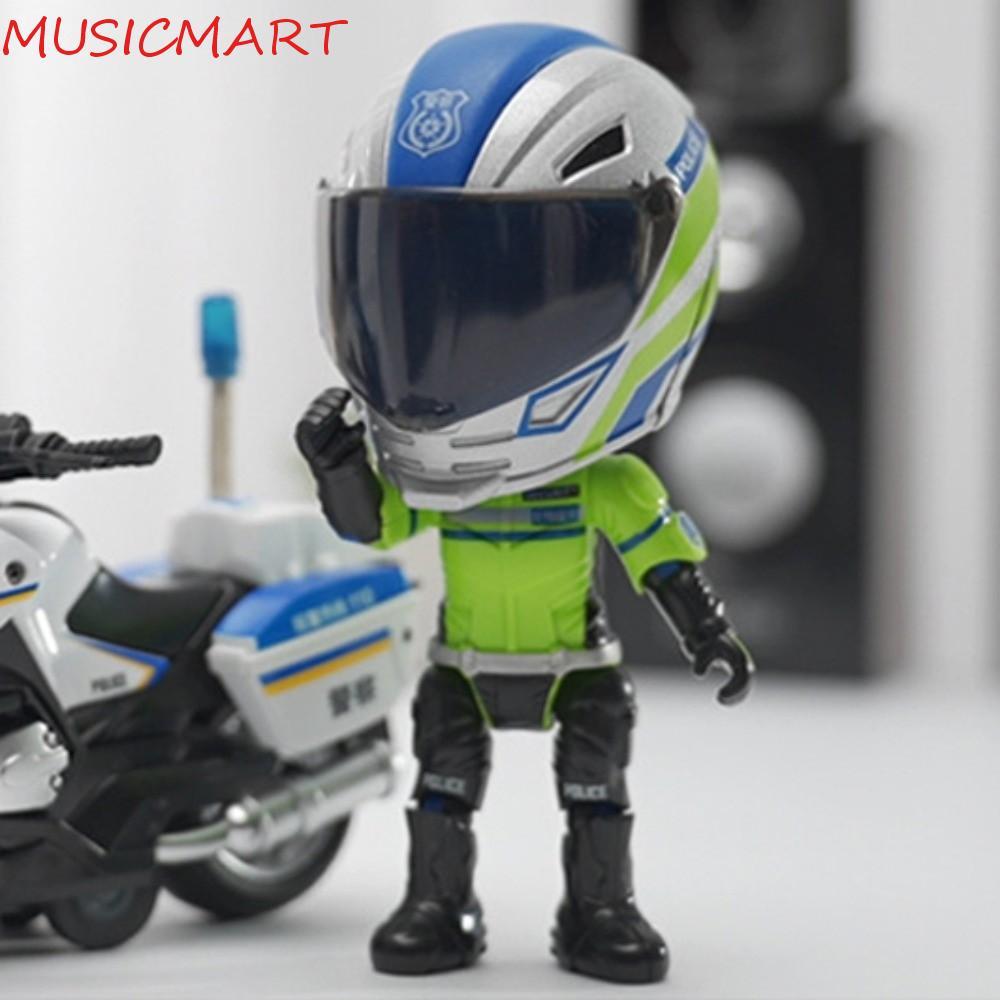 MUSICMART จําลองรถจักรยานยนต์ Rider ตุ๊กตา,เปลี่ยนหมวกกันน็อค Joint Mobility Alloy หมวกกันน็อครถจักรยานยนต์ของเล่น, Creative Action Figure Alloy Cool Movable ตุ๊กตารุ่นรถเครื่องประด
