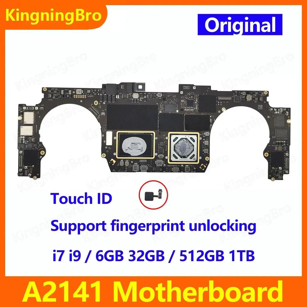 ทดสอบสําหรับ 16 "A2141 Logic Board เมนบอร์ด i7 512G i9 1TB 2019 พร้อมปุ่ม Touch ID