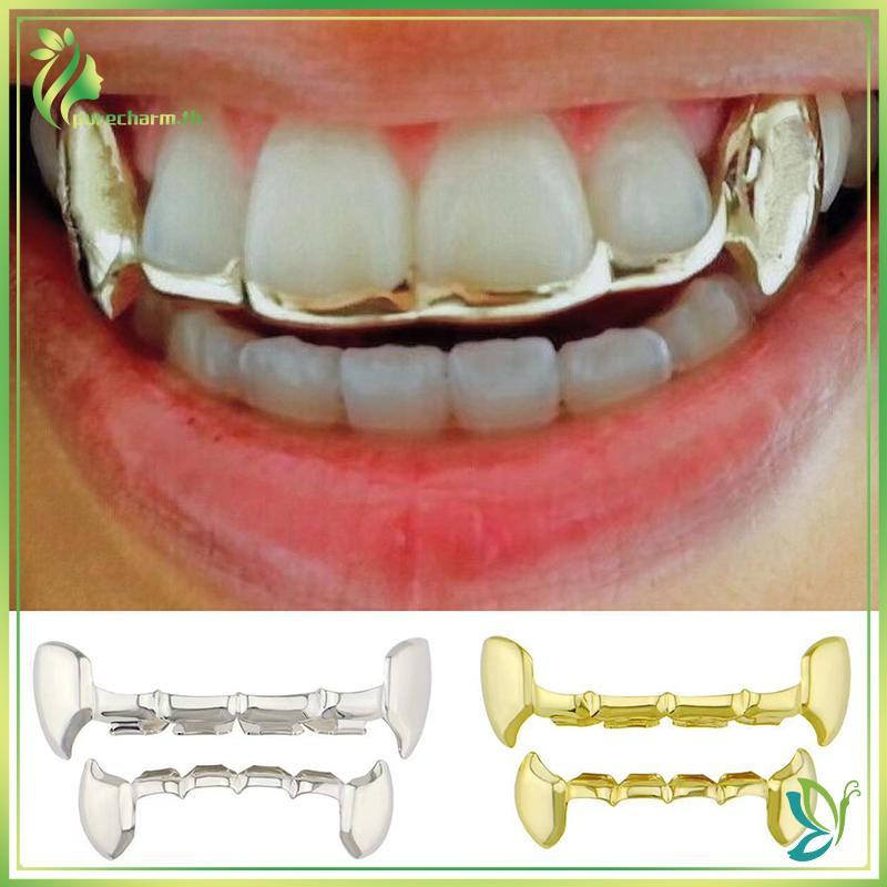 [ความงาม] 1/2PCS Gold-Plated Tiger Tooth Hip-Hop สําหรับผู้ชายและผู้หญิงเหมาะสําหรับ Vampire Fangs อ