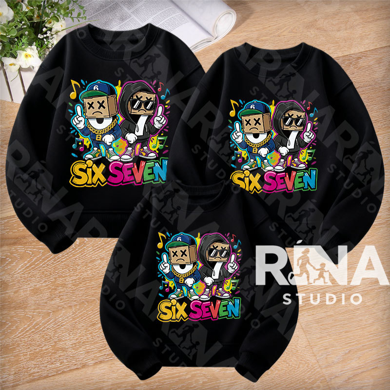 🔥พร้อมส่ง&COD🔥RINA STUDIO🔥 ชุดครอบครัว สเวตเตอร์คอกลมไม่มีหมวก 100%ผ้าฝ้าย มีม67 ฮิตทั่วไทย A123#9