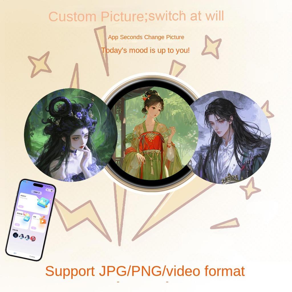 Digital Pin ปุ่มอิเล็กทรอนิกส์ 1.85 นิ้ว HD Touchscreen Pixel Badge Pin Digital สําหรับแฟนๆคอสเพลย์ 