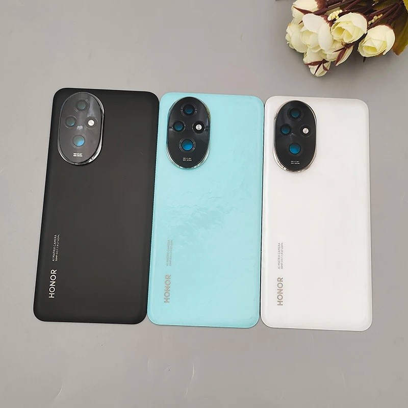 กระจกฝาหลังประตูสําหรับ Honor 200 ELI-AN00 ELI-NX9 แบตเตอรี่ด้านหลังแผง Shell พร้อมเลนส์กล้องกาวซ่อม