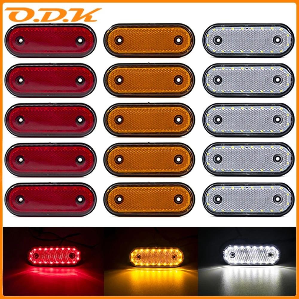 10x/8x/6x 24V รถบรรทุกด้านข้าง Marker Light ไฟ LED Trailer Reflector Clearance ไฟไฟเลี้ยวย้อนกลับสํา