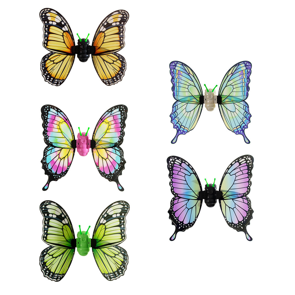 Loodgao 1 ชิ้นไฟฟ้า Fairy Wings สําหรับสาวเจ้าหญิงแต่งตัวเครื่องแต่งกายย้ายปีกผีเสื้อพร้อมไฟ LED และ