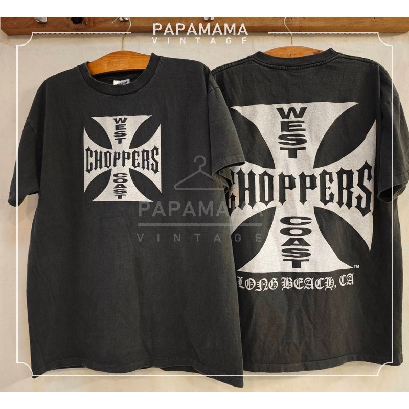 [ WEST COAST ] CHOPPERS Long Beach, CA  Bio washed เสื้อวินเทจ เสื้อฮาเลย์ papamama vintage shirt