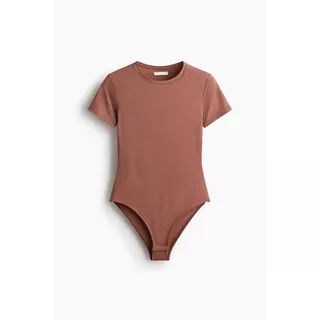 H&M(เอชแอนด์เอ็ม) บอดี้สูทไมโครไฟเบอร์แขนสั้น Women Short-sleeved microfibre body 1306119_1