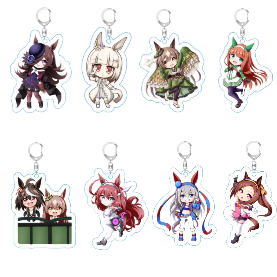 น่ารัก 6 ซม. Pretty Derby อะนิเมะตัวเลข Agnes Tachyon Mejiro McQueen Narita Taishin คอสเพลย์พวงกุญแจ