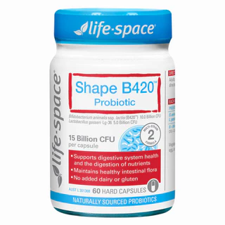 Life Space Shape B420 Probiotic 60 Capsules บี420 โปรไบโอติกช่วยระบบย่อยอาหาร ระบบเผาผลาญ