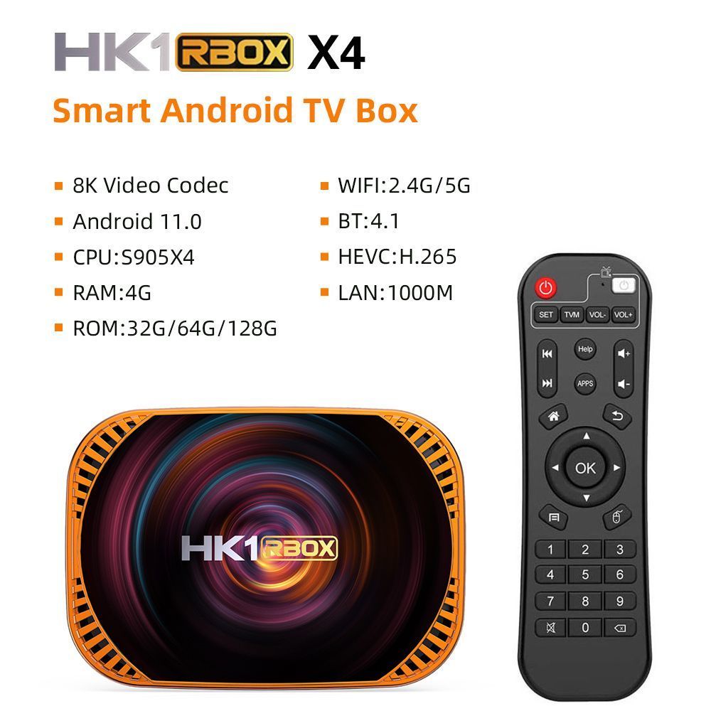 HK1 RBOX X4 amlogic S905X4 双WIFI 千网口 8K TV BOX androi