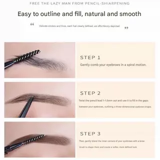 ดินสอเขียนคิ้ว Ultra Slim กันน้ําเครื่องสําอางแต่งหน้า Tint ธรรมชาติ Long Lasting EyeBrow ปากกา Double-headed Brow ดินสอเหงื่อทนยาวนาน Smudge-proof แต่งหน้า 4 สี