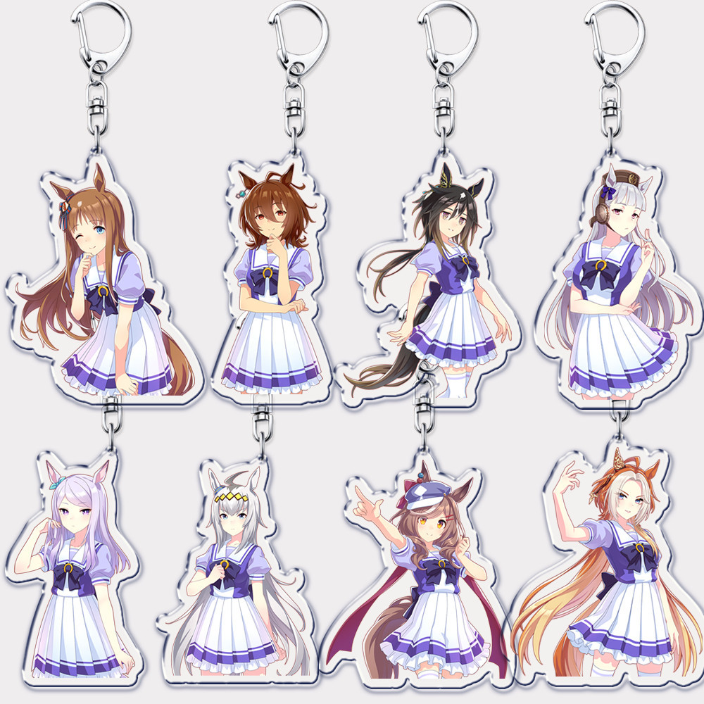 Hot Uma Musume พวงกุญแจดาร์บี้สวยสําหรับอุปกรณ์เสริมกระเป๋าสาวอนิเมะ	พวงกุญแจแหวนแฟนของขวัญพวงกุญแจ