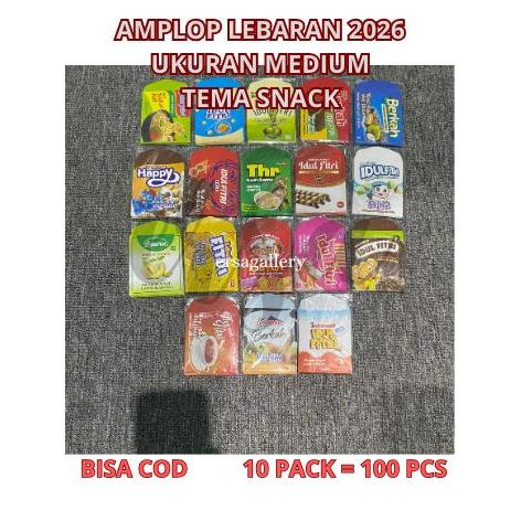 (10 แพ็ค = คอนเทนติส 100 ชิ้น) EID AL-FITR ENVELOPE UK MEDIUM SNACK THEME
