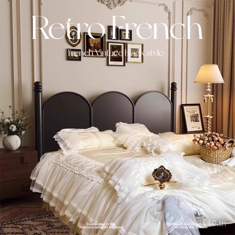 เตียงไม้เตียงคู่ที่ทันสมัย 1.8m Su Retro Apartment เช่า House 1.5m เตียงพื้นบ้านโบราณอเมริกัน Simple