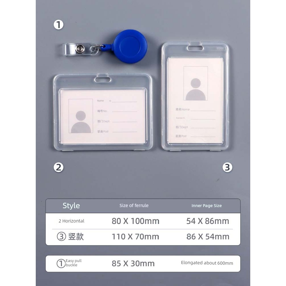 เฟรมการ์ด ที่ใส่การ์ด Easy Pull Button Work Permit Hospital Card Holder Badge