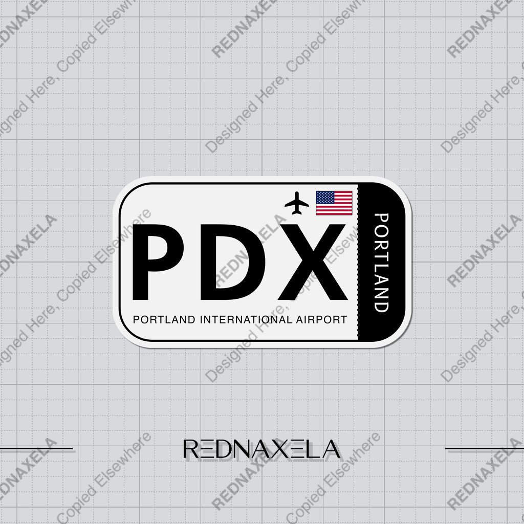 Portland International Airport Code PDX Sign Sticker