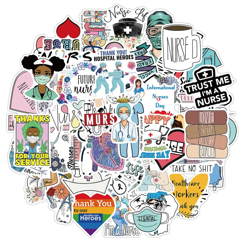 10/30/50pcs Nurse Doctor Graffiti Stickers International Nurses' Day Decals Kids Toy Phone Car Lapto