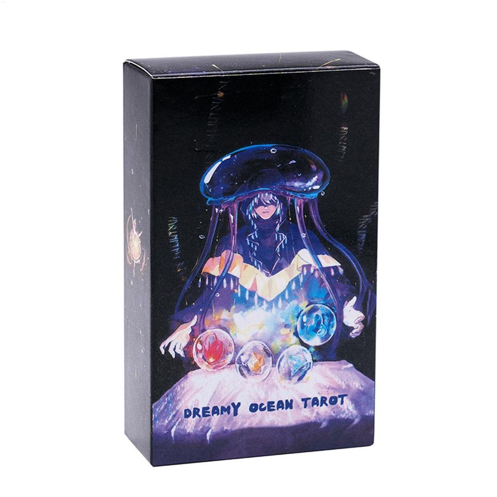 81 ชิ้น Dreamy Ocean Tarot Oracle การ์ดตารางเกมความบันเทิงสําหรับผู้เริ่มต้น Tarot เกมกระดาน