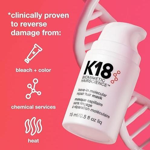 K18 Biomimetic Hairscience Leave-In Molecular Repair Hair Mask 15ml