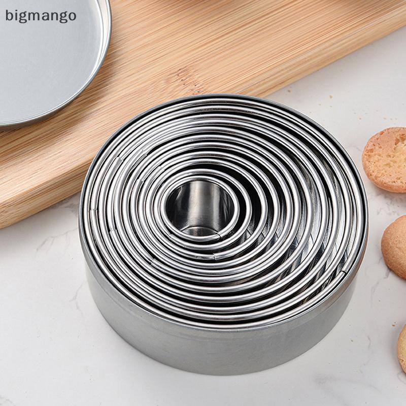 [bigmango] เครื่องตัดบิสกิตคุกกี้กลม 11 ชิ้นเครื่องตัดขนมวงกลมเบเกอรี่แหวนวงกลมแม่พิมพ์สต็อกใหม่