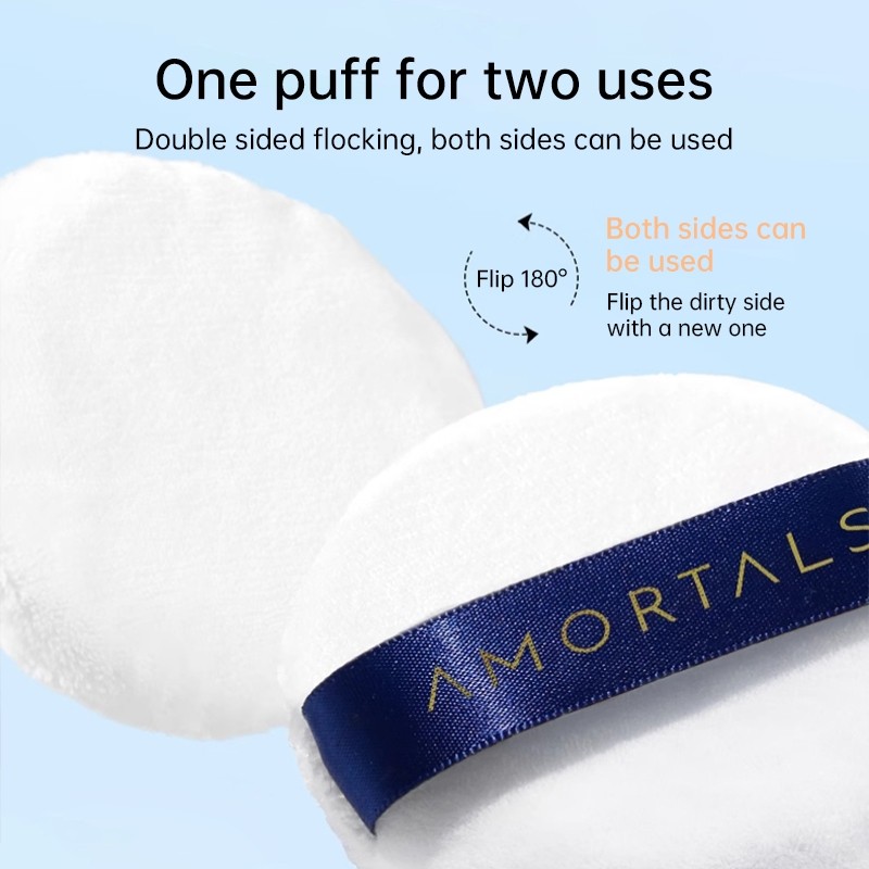 AMORTALS Setting Powder puf 2 ชิ้น loose Powder Puff flocking Powder Puff Tang Corchepension Powder 