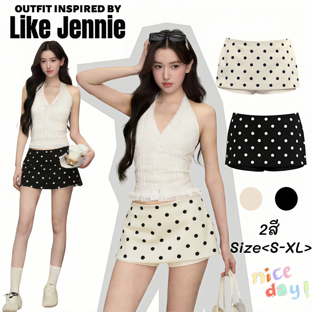 JENNY พร้อมส่ง🍩🥜เสื้อคล้องคอลแต่งลูกไม้สีขาว เสื้อครอปทรงรัดรูป  คอวี โชว์หลมีกระดุม สไตล์ฝรั่งเศสเซ็กซี่แฟชั่นผู้หญิง
