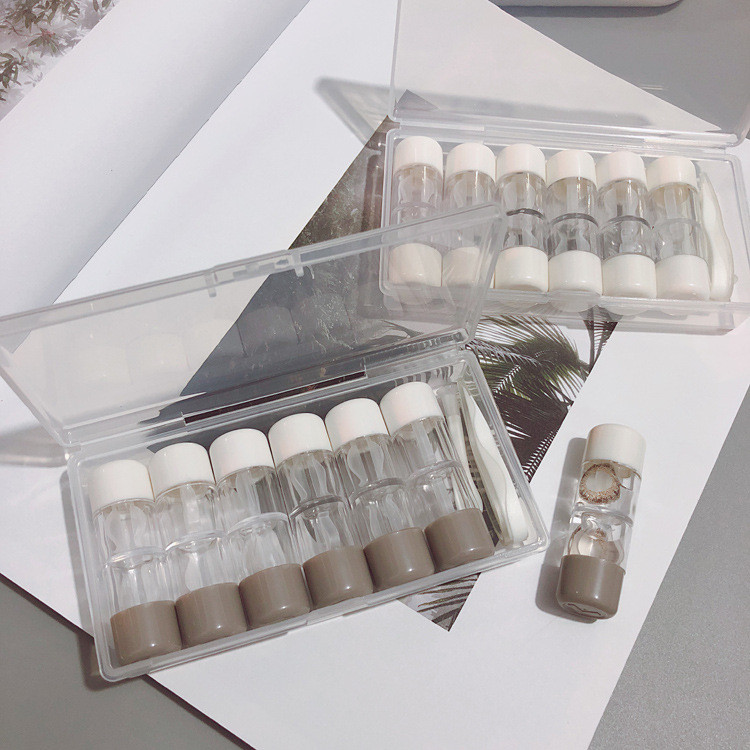 baoluan#rgp Double-Headed Box Six-Pack Rigid Eyeglass Case Portable Simple Contact Lens Box Contact 