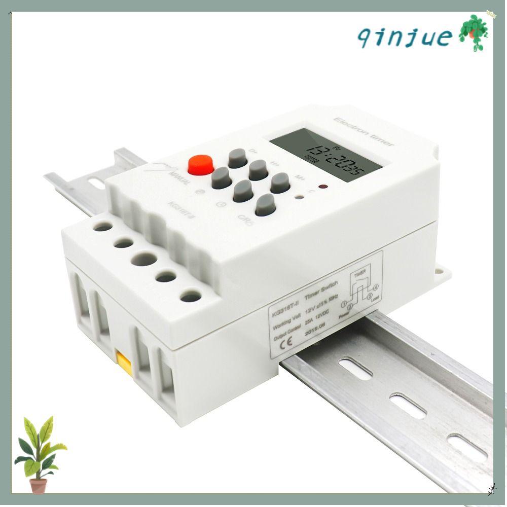 QINJUE Digital Timer, 12V 110V Timer Switch, ทนทาน 220V 25A Display Relay Time Control Timer ช่างไฟฟ
