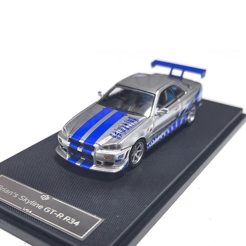 1: 64 Skyline GTR R34 รถรุ่น KOD ญี่ปุ่น Skyline ตกแต่งจําลองคอลเลกชันของขวัญ