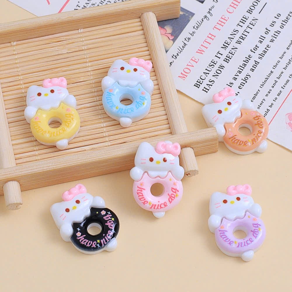 Sweet Hello Kitty Donut Charm Set - Cute Baby Colourful Slipper Charm