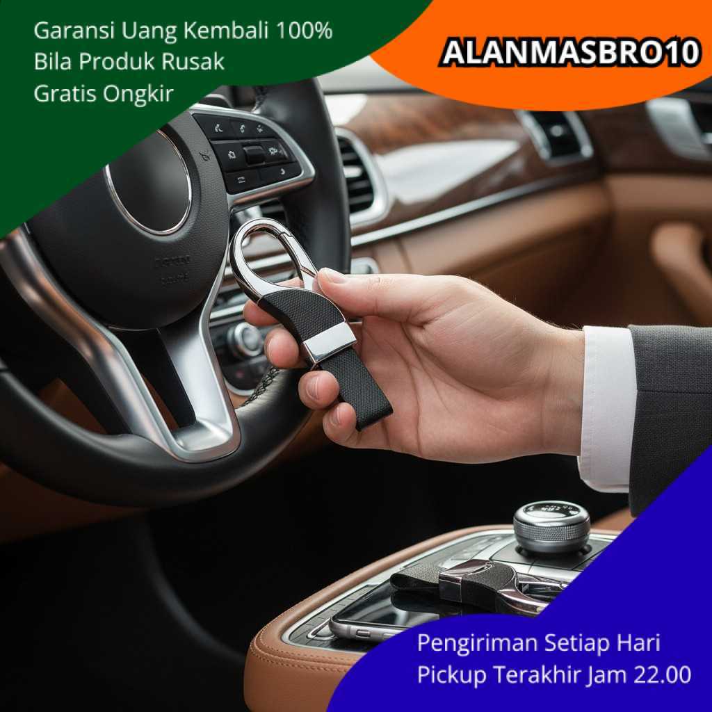 GANTUNGAN พวงกุญแจรถหนังปฏิบัติปรับCarabinerไม่ง่ายที่จะลบElegant Modern Designเหมาะสําหรับกระเป๋าแล