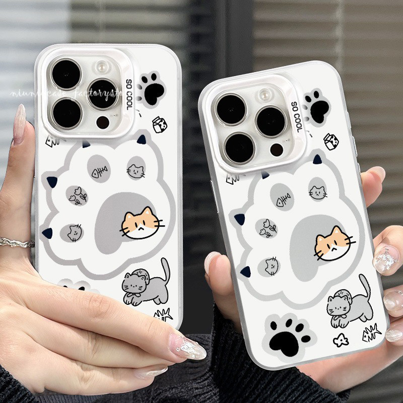 กรงเล็บแมวน่ารัก เคสไอโฟนหรูหราไฮโซ เคสโทรศัพท์ For IPhone 11 13 12 14 15 16 Pro Max 8P 7P X XR XS Max SE เคส กันกระแทก
