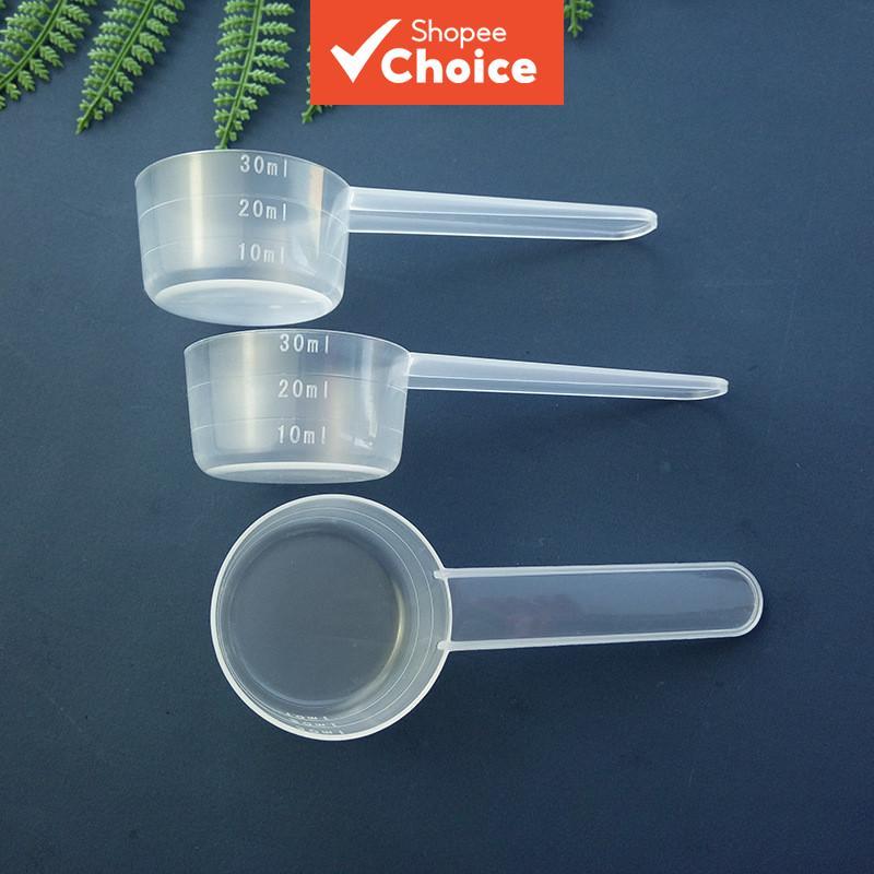 ถ้วยตวงพลาสติก Jigger ชุดสําเร็จการศึกษาสําหรับเครื่องอบกาแฟ Scooper สําหรับนมผงช้อนของเหลวห้าสิบชิ้