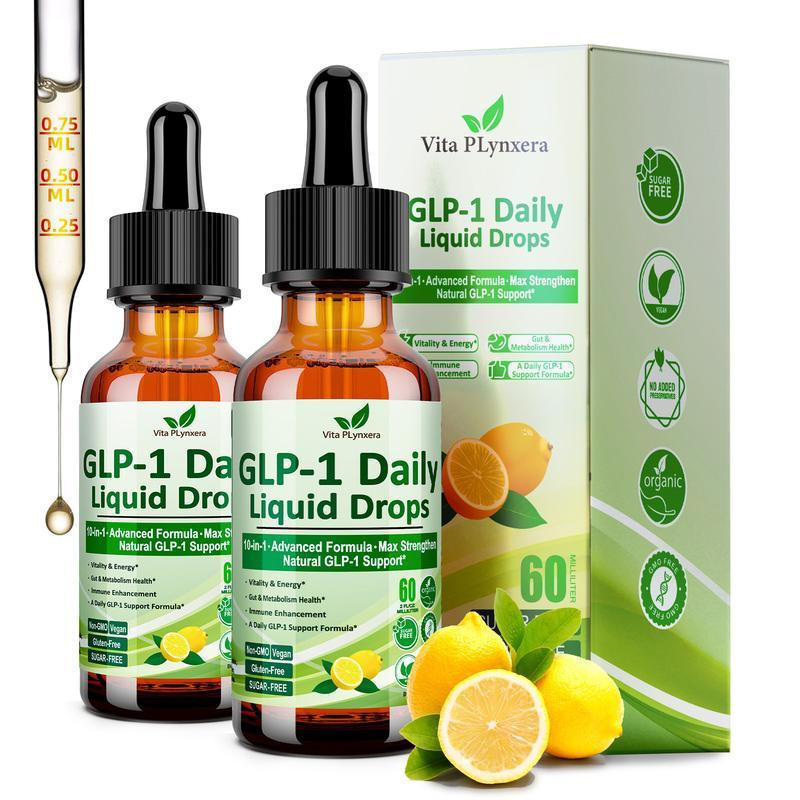 GLP-1 Drops, อาหารเสริม GLP-1, บรรจุ 800 มก. Ceylon Cinnamon, Green Tea, สับปะรด Protease, GLP-1 รอง