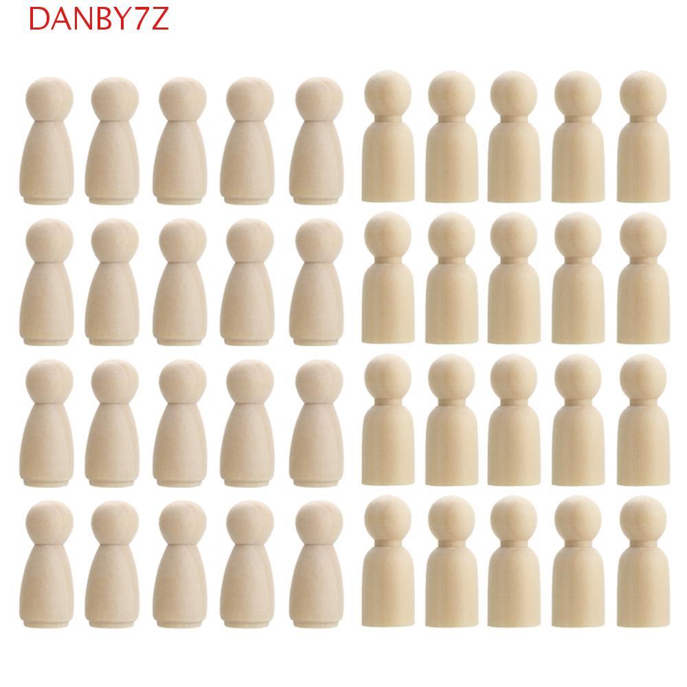 DANBY7Z ตุ๊กตาหมุดไม้ DIY 35/43/53/65 มม.หุ่นทํามือเปล่าไม้ธรรมชาติตกแต่งงานแต่งงาน