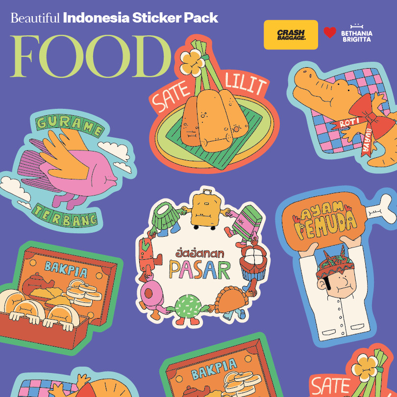 Beautiful Indonesia Sticker Pack – Food Edition (Crash Baggage อินโดนีเซีย