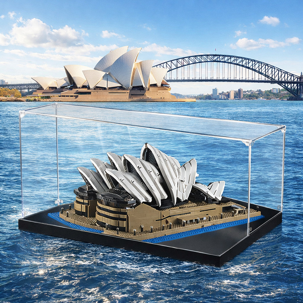 กล่องอะคริลิคใส ตู้โชว์กันฝุ่น Lego 10234 Sydney Opera House ซิดนีย์โอเปร่าเฮาส์ สั่งตัด