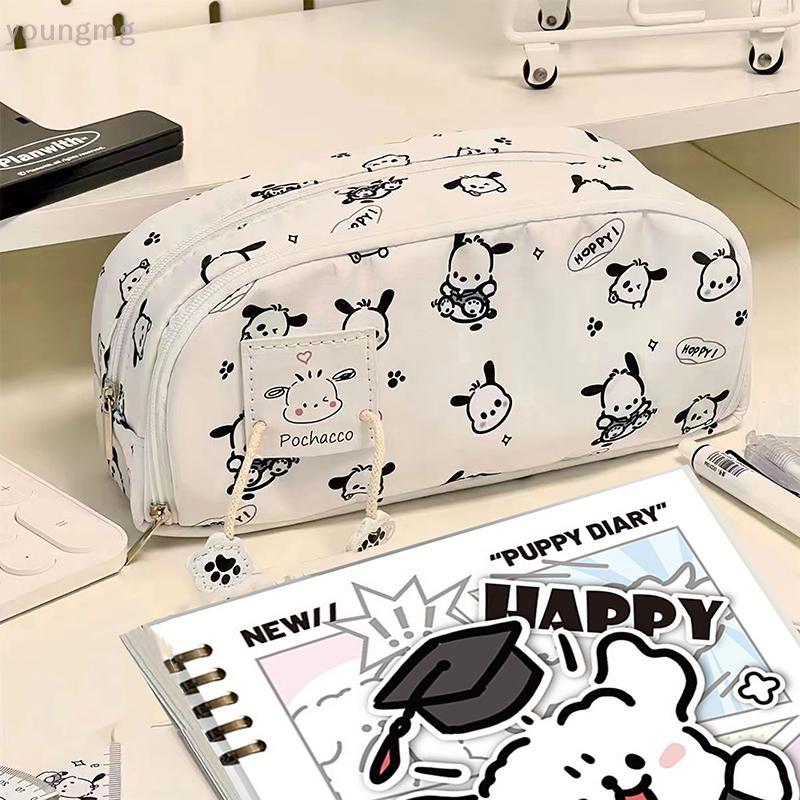 [YG] กล่องดินสอการ์ตูนมัลติฟังก์ชั่นความจุขนาดใหญ่น่ารัก Pochacco Kt Cat พิมพ์รูปแบบกล่องดินสออุปกรณ์การเรียนของขวัญ TH